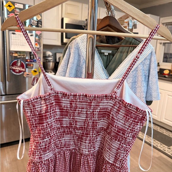 Japna Red Gingham Midi Dress - Picture 4 of 9